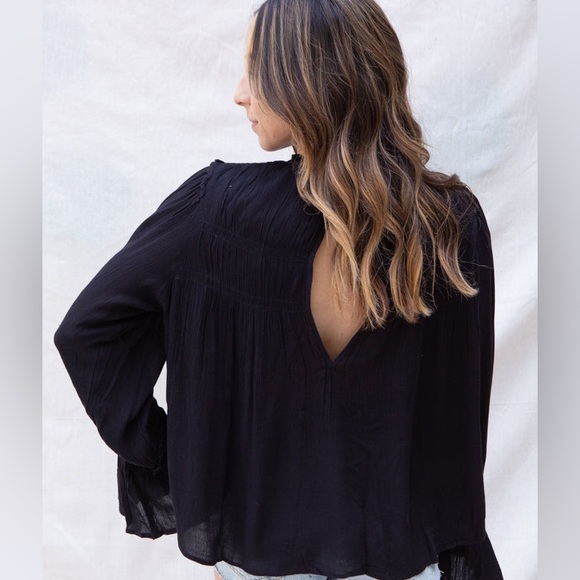 Free People - Kelsey Womens Sheer Bell Sleeve Peasant Top Size Small - Picture 2 of 7